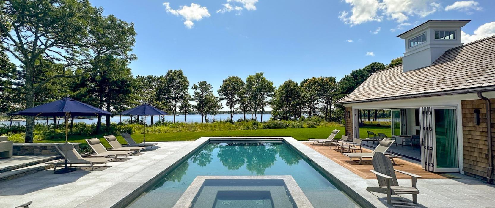 Mulcahy Design Group, Pool Design, Custom Cabana, Cape Cod, Outdoor Living Area